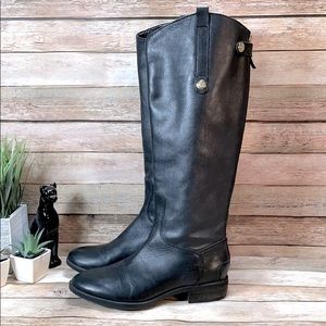 Sam Edelman Black Leather Knee High Boot Size 6.5